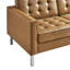 Loft Tufted Upholstered Faux Leather Sofa and Armchair Set-1803218714