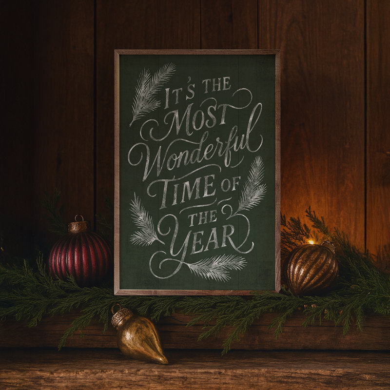 It's It's The Most Wonderful Time Pine, H 8 po x l 5 po, Vert