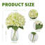 Hortensias en soie réalistes avec vase en verre et eau artificielle-2123894372