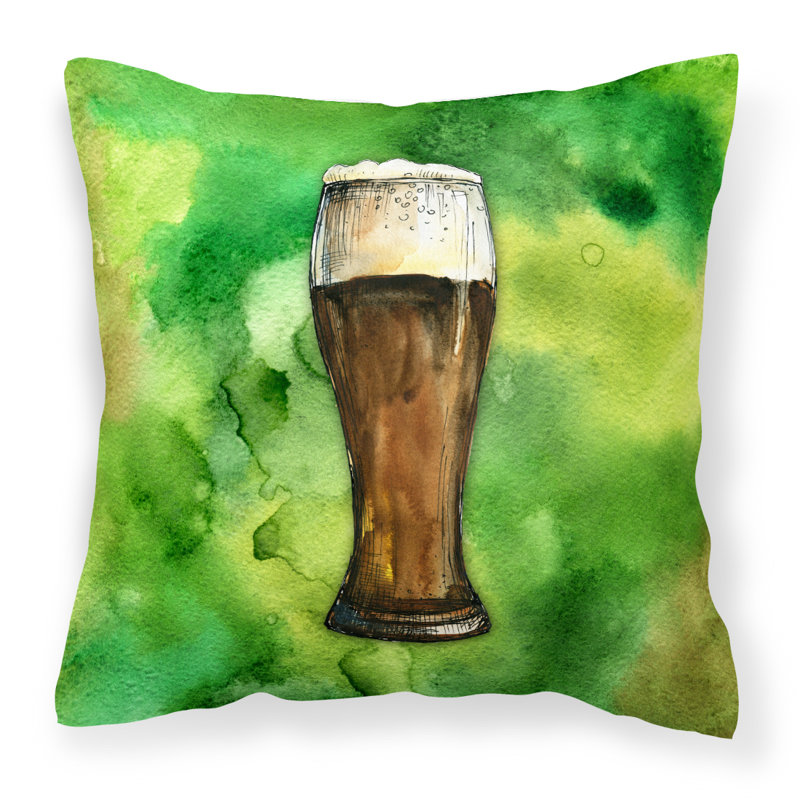 Coussin décoratif intérieur/extérieur bière, 14 po x 14 po