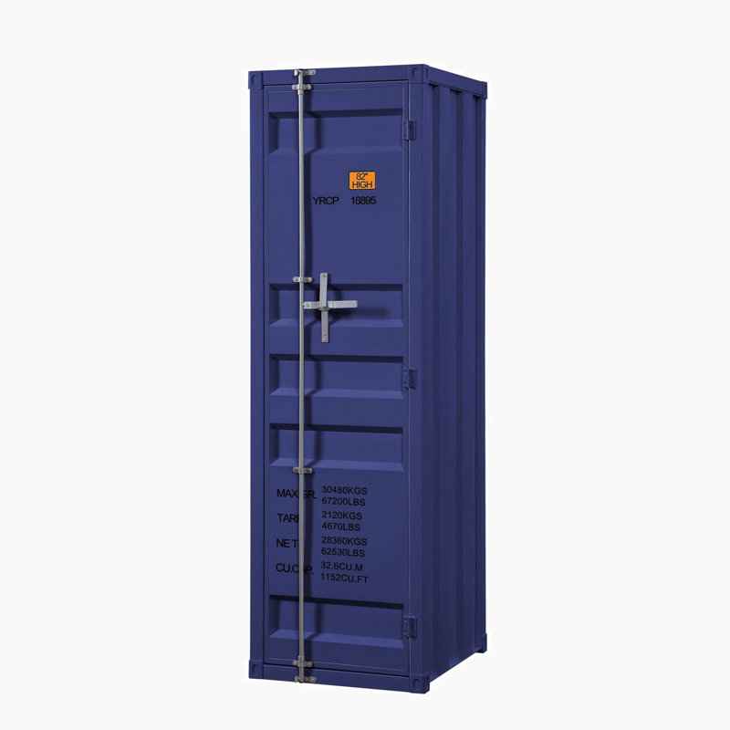Armoire / garde-robe rectangulaire avec porte Cargo, Bleu, 90 po H x 20 po L x 22 po P