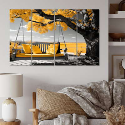 Farmhouse Yellow Country Comfort II - ensemble d'art mural floral en métal