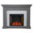 Isik Criss-Cross Electric Fireplace w/ Faux Stone
