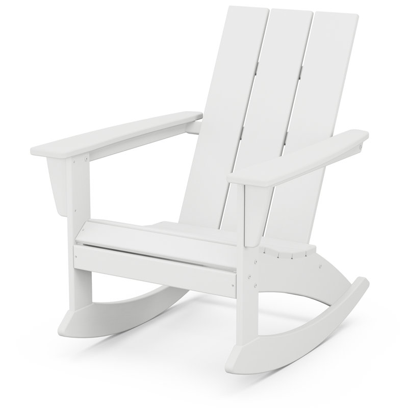 POLYWOOD Modern Adirondack Rocking Chair, White