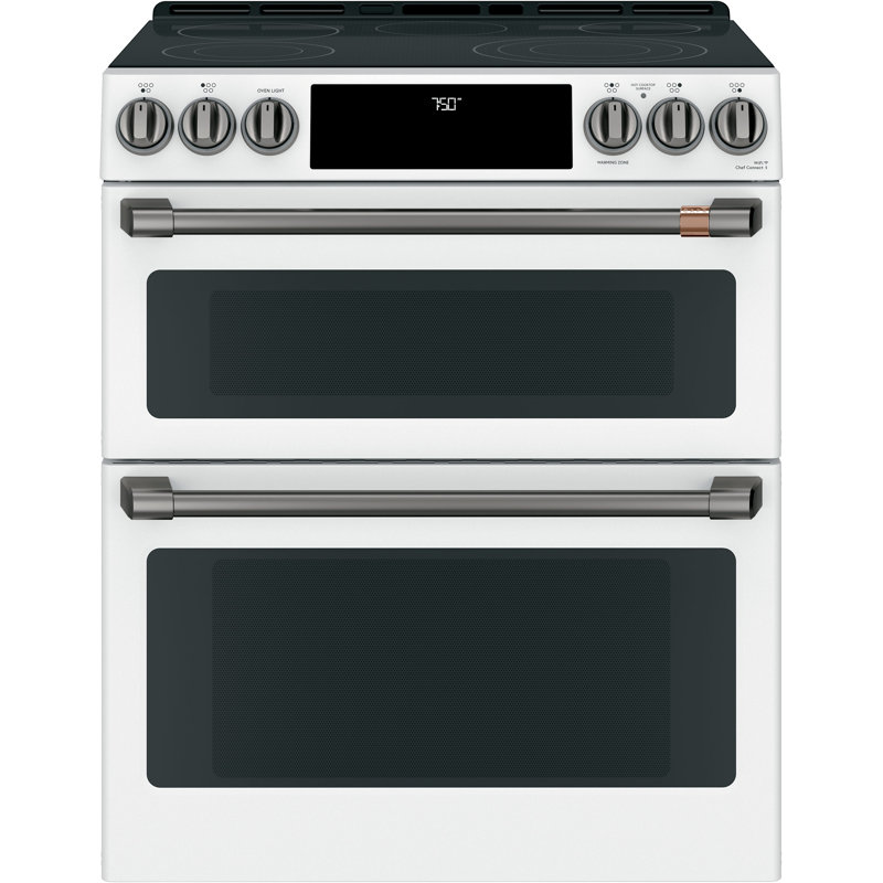Café 30" 6.7 cu. ft. Smart Slide-in Electric Range with Convection and Radiant Cooktop, Matte White