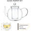 Théière en verre borosilicaté 1500 ml avec infuseur et 4 tasses à thé à double paroi - Service à thé en verre résistant à la chaleur