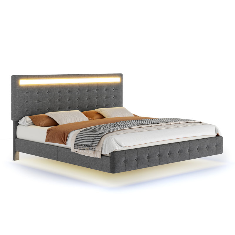 Bocar Standard Platform Bed, White, Queen