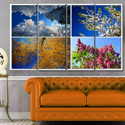« quatre saisons of nature collage », reproduction de photo à multiples images sur toile