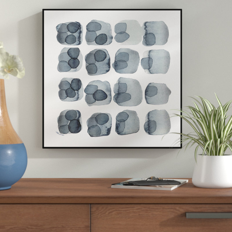 'Indigo Four' Floater Framed Print on Canvas, 12" H x 12" W x 1.5" D