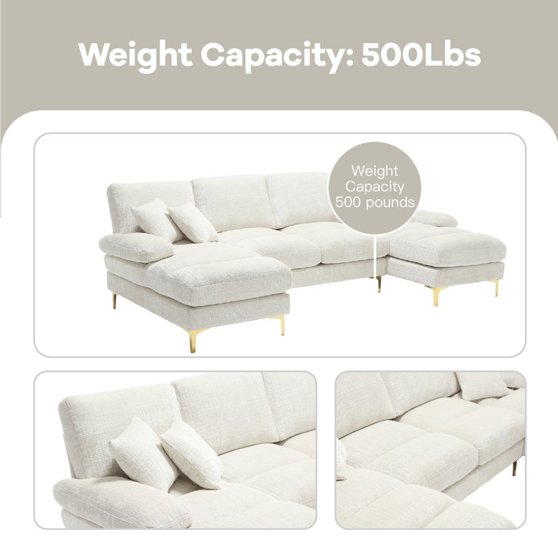 Canapé modulaire 4 pièces Aadrian, Chenille beige