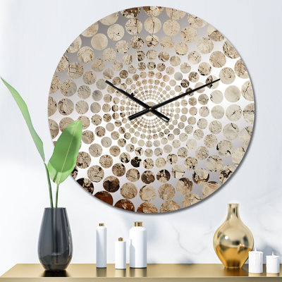 Gray Rhythms Champagne I - Horloge murale champagne