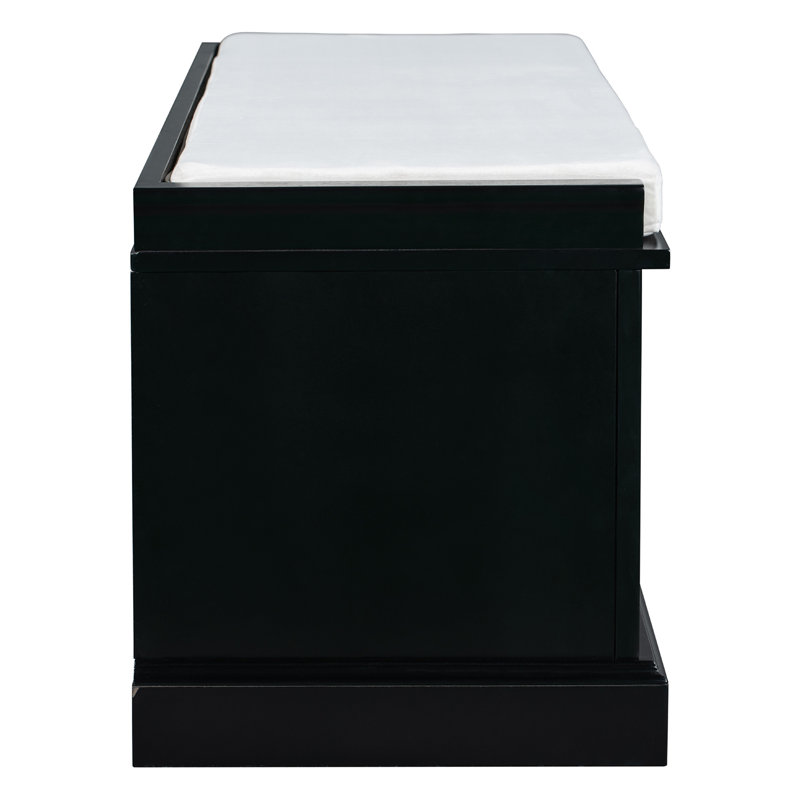 Storage Bench With 2 Drawers And 2 Cabinets, Black