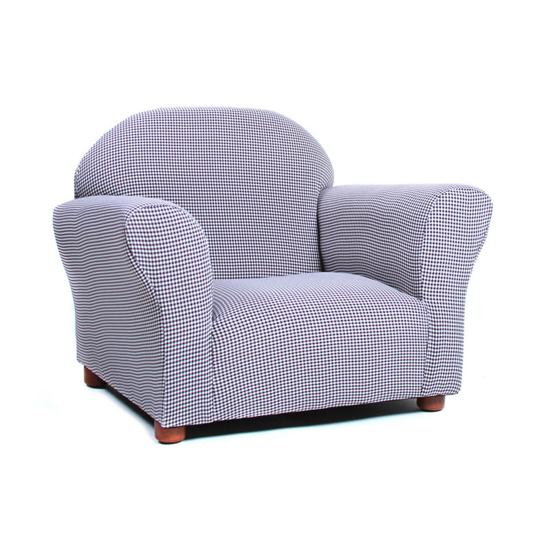 Weybridge Kid's Club Chair Gingham Pattern, Black