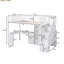 Lit mezzanine simple avec bureau en forme de L, tiroirs, armoire, escalier de rangement - Blanc d'escalade confortable et de haute qualité-226129919