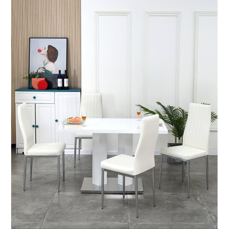 Brittlynn 4 - Person Dining Set, White