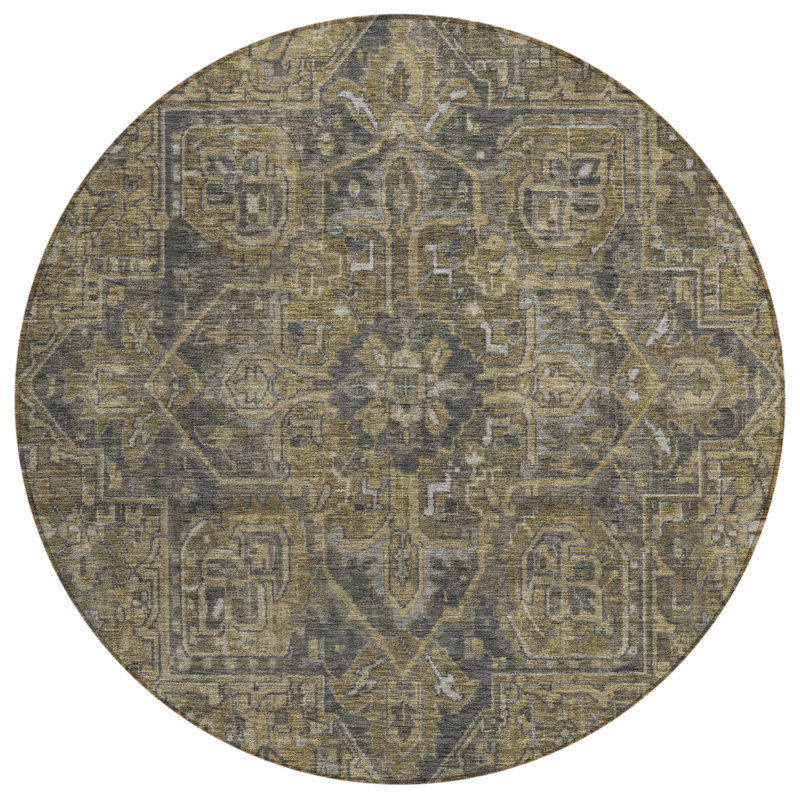 Bouldin Washable Oriental Indoor / Outdoor Rug, Round 8'