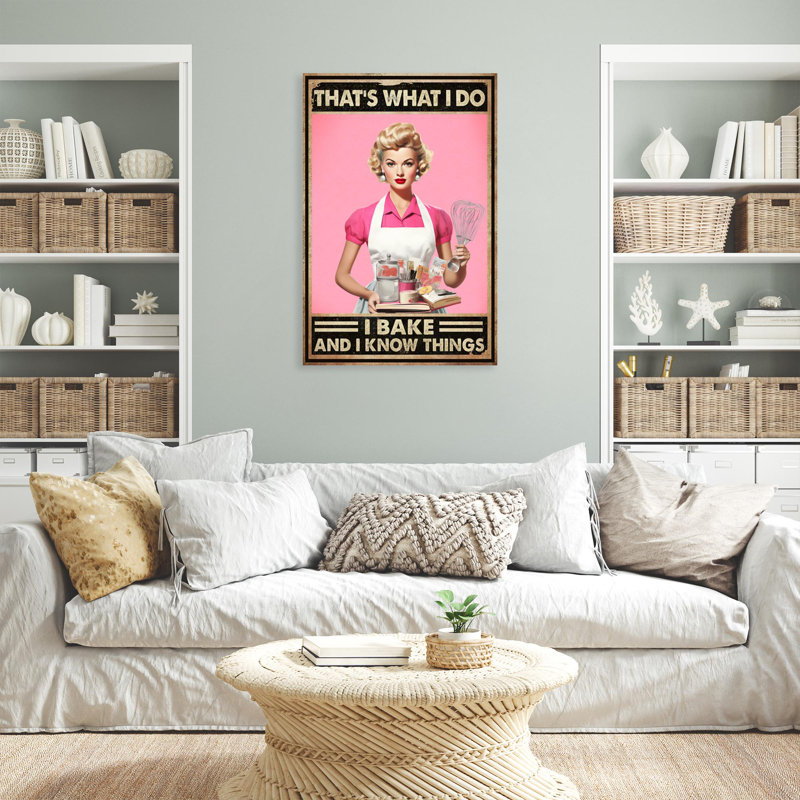 «Woman I Bake And I Know Things», H 36 po x l 24 po x P 1,25 po