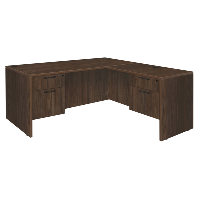 Bureau avec tiroir à double caisson Nevjana L, Cerisier, H 29 po x l 60 po x P 65 po