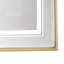 Miroir de meuble-lavabo 40 x 30 pouces avec DEL, options de couleurs 3000 - 6000K, brouillard, alliage d'aluminium doré, miroir mural à fixation murale, intensité variable 3000K, montable