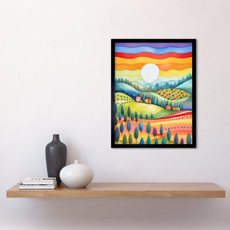 Tuscan Rolling Hills At Sunrise Abstract - Single Picture Frame Print