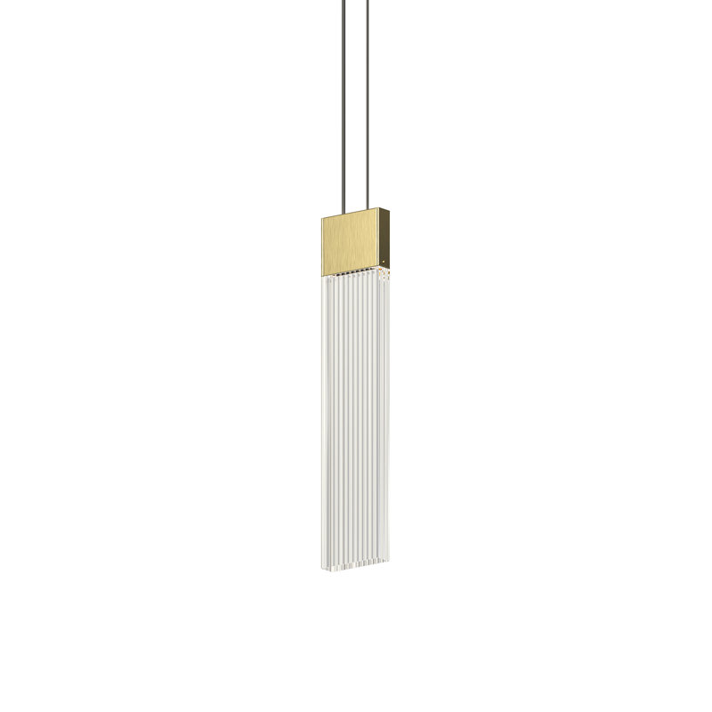 V Panels 1 - Light LED Pendant, Brass