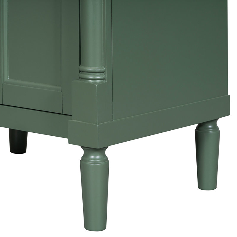 Ensemble de meuble-lavabo simple 24,01 po avec plateau en bois manufacturé Shveta, Vert