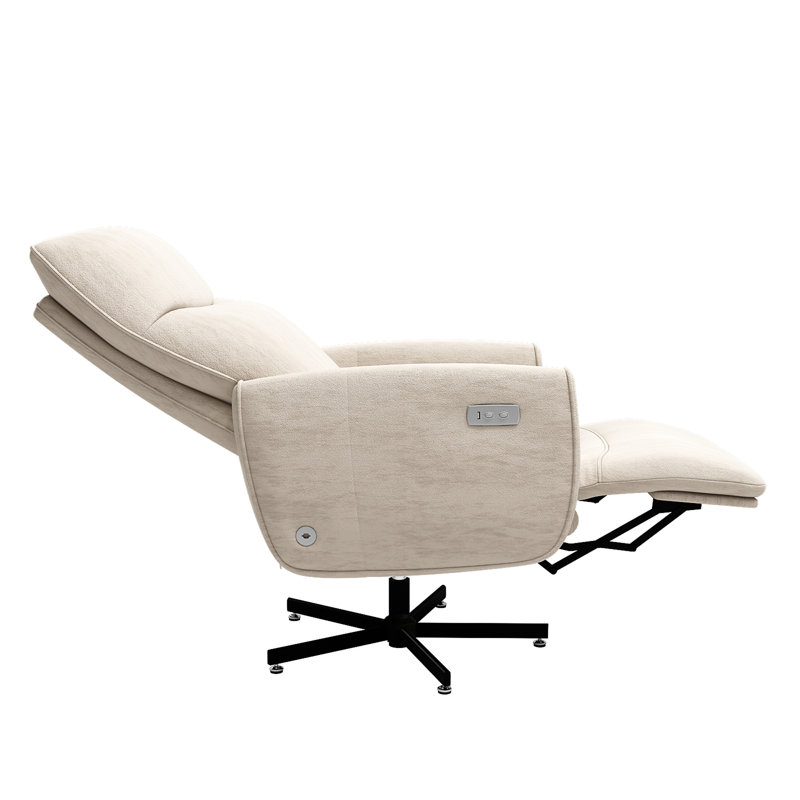 Fauteuil inclinable électrique pivotant, Blanc beige