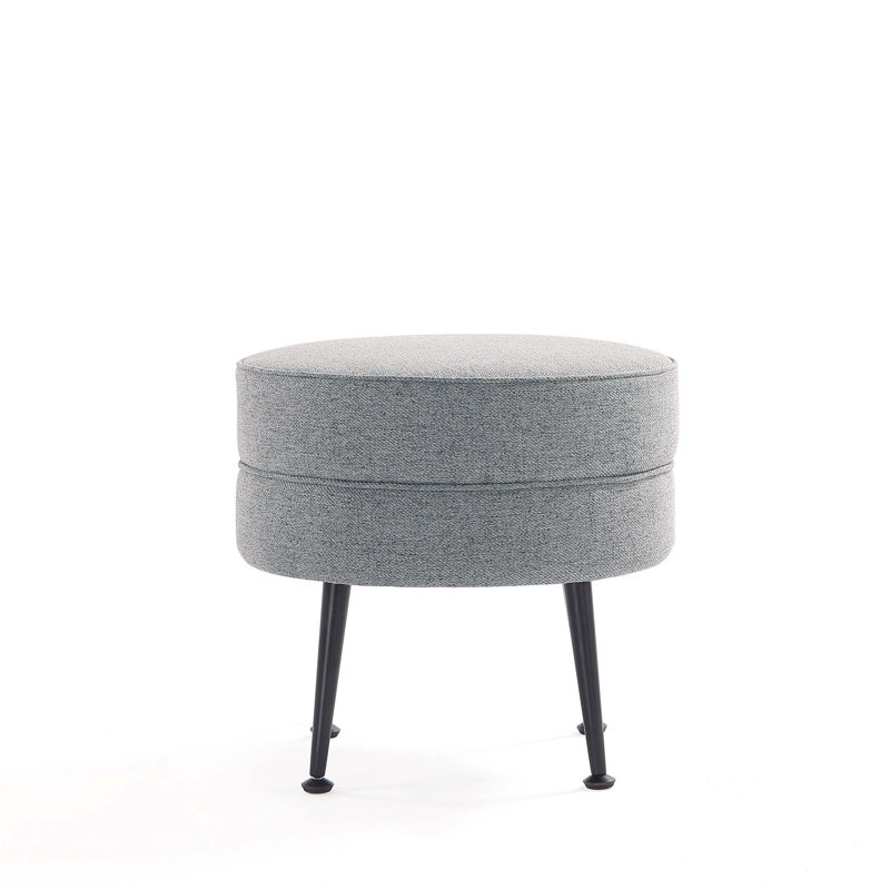 Repose-pieds rembourré gris pâle | Structure en bois massif | Idée de cadeau, Gris