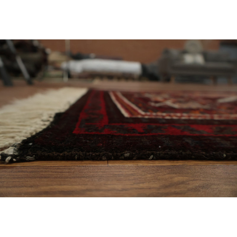 Tapis afghan traditionnel fait à la main avec des couleurs contrastantes audacieuses 3 x 5