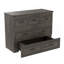 Armoire lit escamotable double avec station de charge, lit plateforme pliable multifonctionnel avec 1 grand tiroir de rangement pour chambre d'amis, petite chambre, gris rustique-642417742-642417743