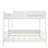Queen Bunk Bed With  Storage Shelf and Bookshelf,Wood Bunk Bed with Ladder and Guardrails,Detachable Design,White-802005576-802005579