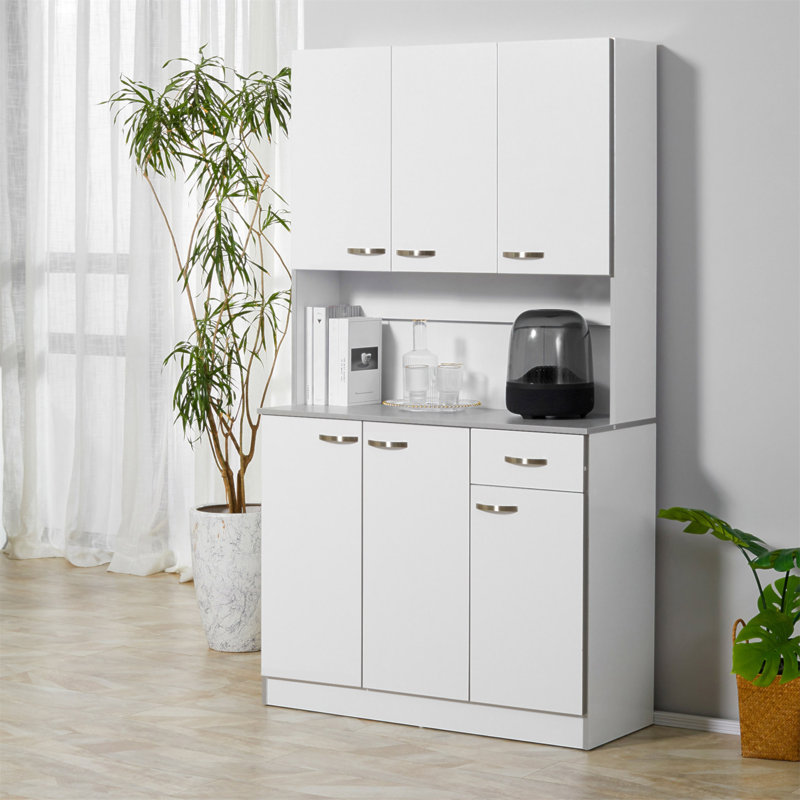 Buffet de cuisine 71 pouces autoportant moderne avec rangement et grand rangement, parfait pour les cuisines organisées et élégantes