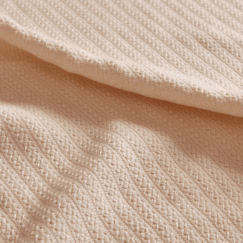 Couverture en coton filé à anneaux Gracie Mills Janette, Très grand lit, Rosé