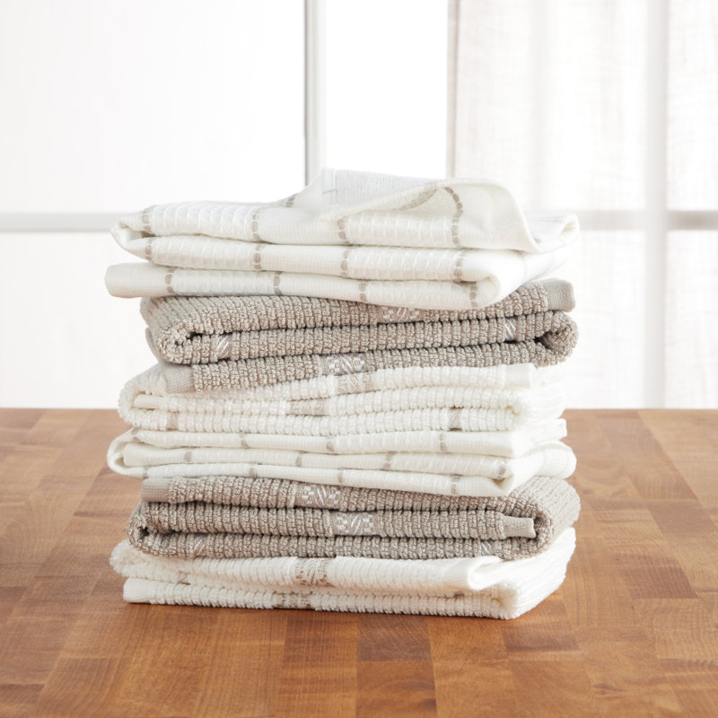Ensemble de 6 serviettes de cuisine gaufrées Martha Stewart, lin, 16 po x 28 po, Lin