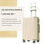 Ensemble 3 pièces de valise rigide en ABS extensible blanc-vert avec roulettes doubles TSA Lock 20 24 28 pouces