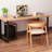 Black Rectangular Solid Wood+Iron desk-109707329-109707331