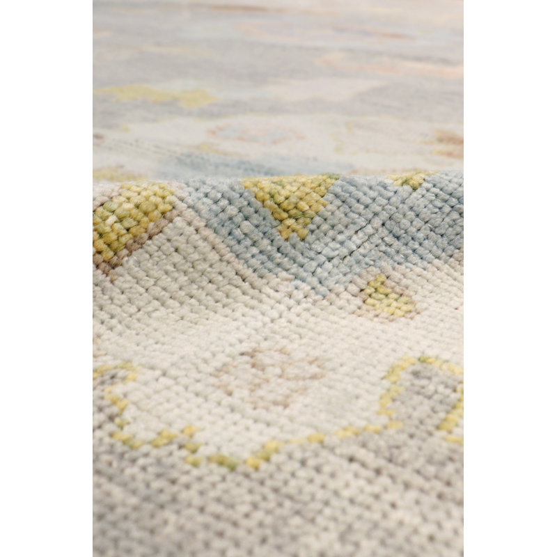 Oushak Hand Knotted Wool Oriental Area Rug in Gray/Ivory/Yellow