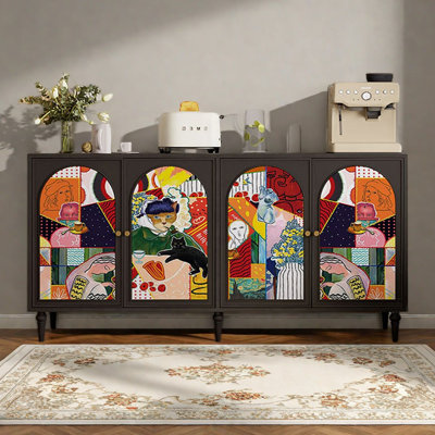 Buffet artistique à quatre portes multifonctionnel
