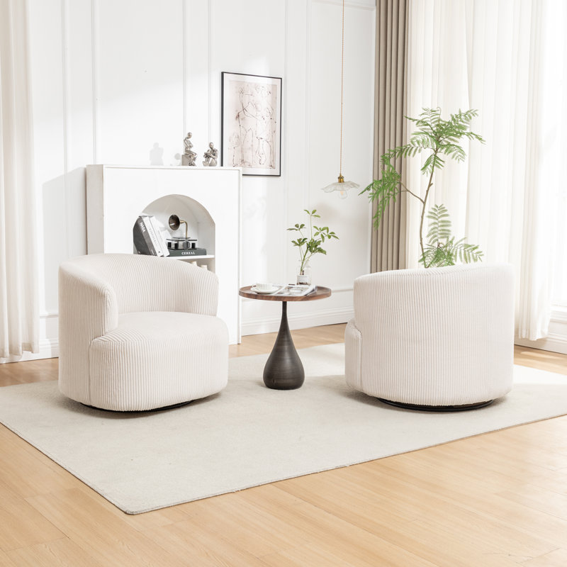Fauteuil demi-tonneau pivotant rembourré Pietsch