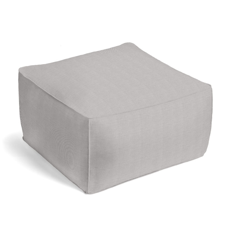 Upholstered Pouf, Smokey Quartz 100% Linen