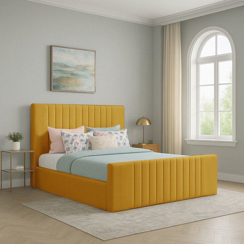 Gagliano Storage Bed, Kingsize (5'), Turmeric