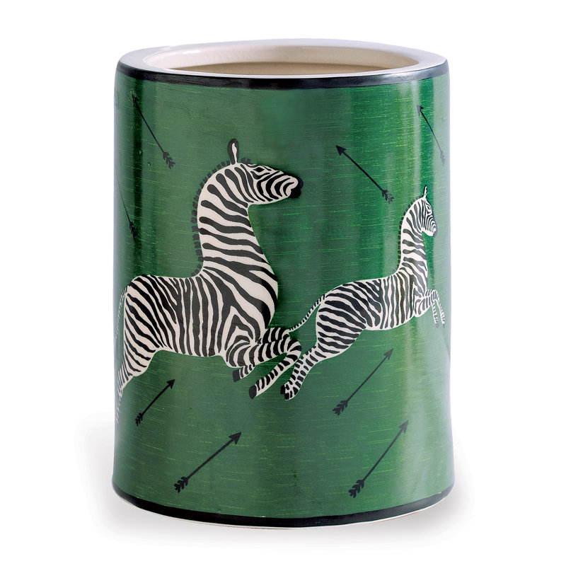 Scalamandre Maison Zebra Champagne Bucket, Green