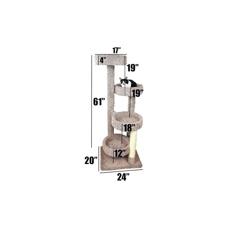 Solid Wood Large Cat Playground, Neutral