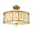 Vidette 3 Light Duo-Mount Large Pendant - Distressed Gold, Ivory Shade