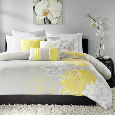 Literie 6 pièces très grand / très grand, housse de couette à imprimé floral, coussins décoratifs brodés, lavable à la machine, housse, coton imprimé, coussins avec broderie,