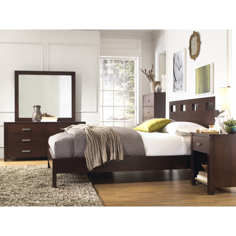 Loucas Riva Wood Bed In Chocolate Brown, Full / Double