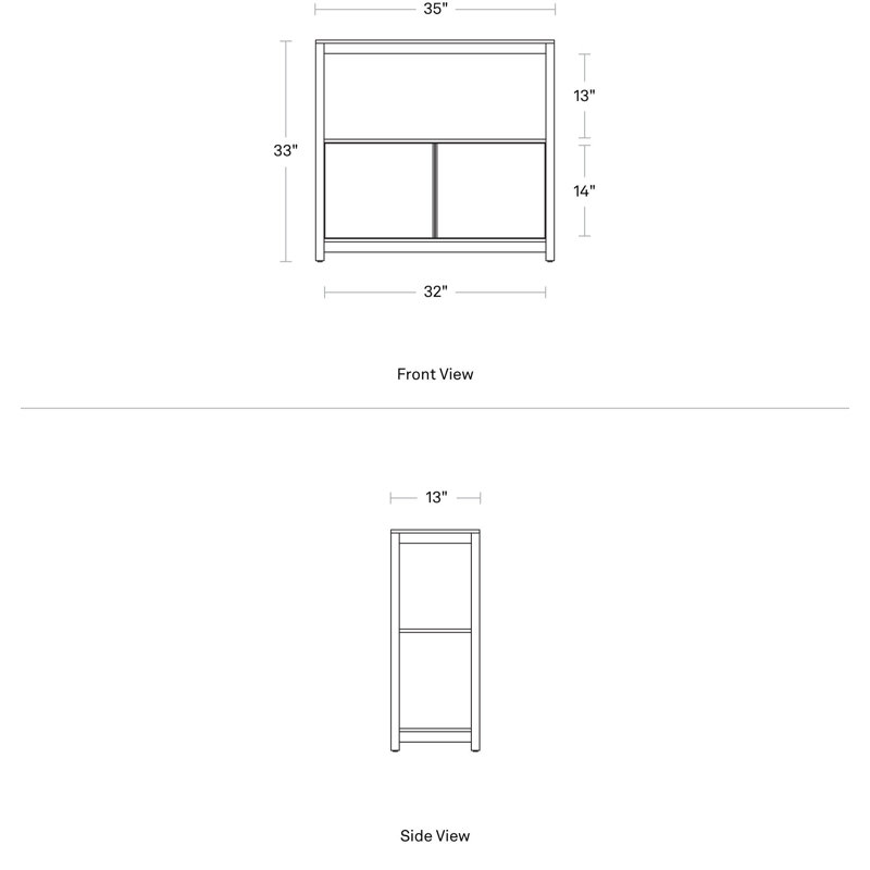 Open Plan Solid Wood Etagere Bookcase, White Oak