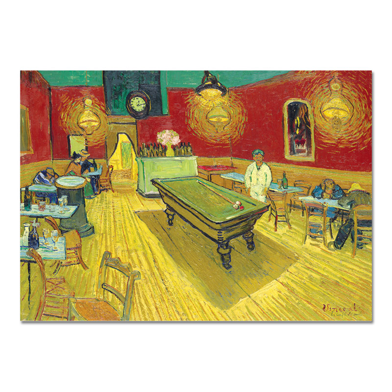 Coffee By Night by Vincent Van Gogh - No Frame Painting on Glass, 65cm H x 95cm W