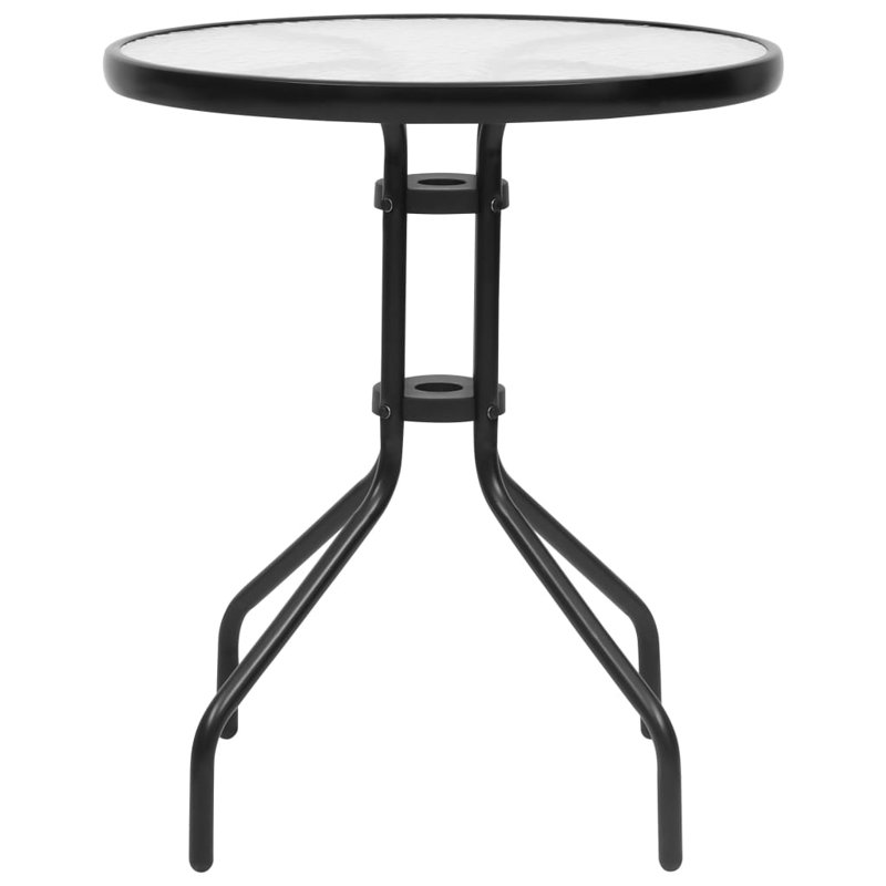 Table de patio en acier noir 23,6 po x 27,6 po