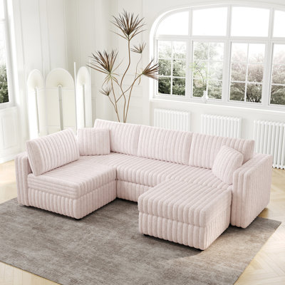 106.3" U-shaped With Hydraulic Lift Storage In Grey, Foam Filled, Metal Frame, Microfiber Upholstery, Modern And Stylish For Bedroom & Living Room Grey Lift, Filler, Cover, Fashionable